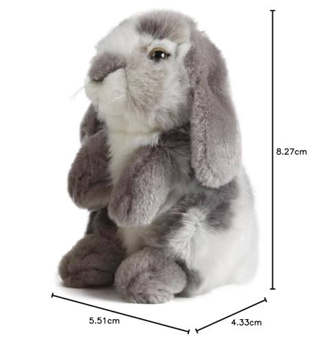 Living Nature Sitting Lop Eared Rabbit Stuffed Animal Plush Toy | Fluffy and Cuddly Rabbit Animal | Soft Toy Gift for Kids | Boys and Girls Stuffed Doll | Naturli Eco-Friendly Plushies | 18 cm