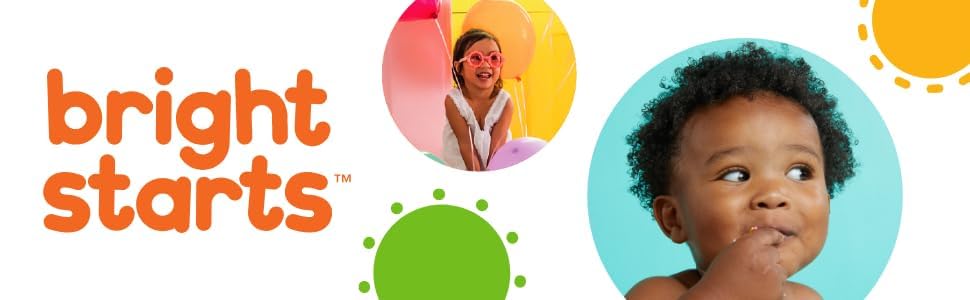 Bright Starts Oball Easy Grasp Classic Ball in red, yellow, green, and blue, 4 inches, BPA-free infant toy for newborns.