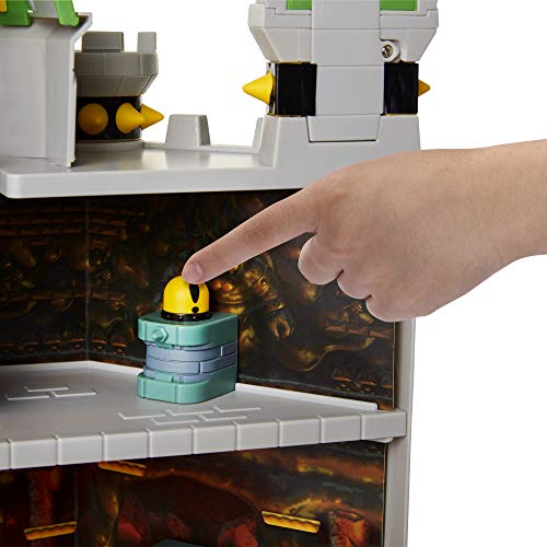 Nintendo Super Mario Deluxe Bowser's Castle Playset with 2.5" Exclusive Articulated Bowser Action Figure, Interactive Play Set with Authentic in-Game Sounds