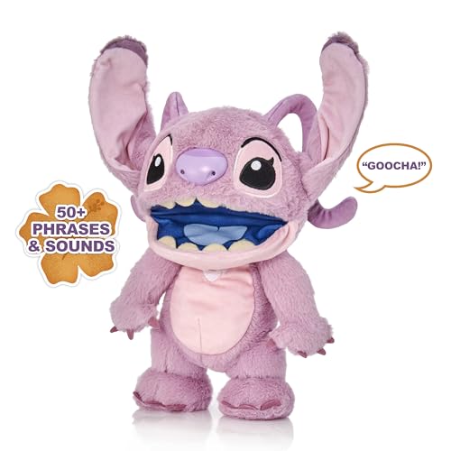 WOW! STUFF Disney Chatty Angel Deluxe , Puppetronic Angel, Puppet Animatronic, Over 50 Action and Sound Combinations , 30cm/12inches Height , Ages 6 to Adult, Pink
