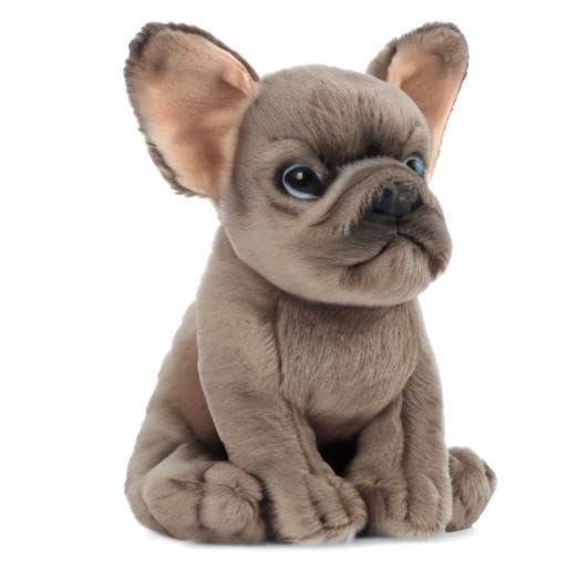 Living Nature French Bulldog Puppy, Realistic Soft Cuddly Dog Toy, Naturli Eco-Friendly Plush, 16cm