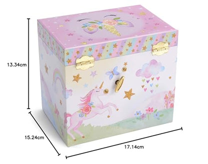 Jewelkeeper Unicorn Jewellery Box for Girls with 2 Pull-out Drawers, Glitter Rainbow and Stars Unicorn Design, The Beautiful Dreamer Tune - Store Your Precious Items - Ideal for Girls Ages 3 and Up