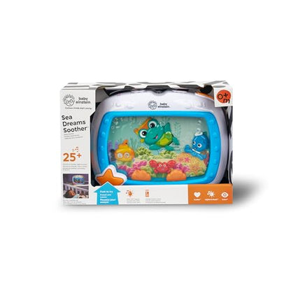 Baby Einstein Sea Dreams Soother crib toy with remote, calming lights and melodies for newborns and babies sleep aid.