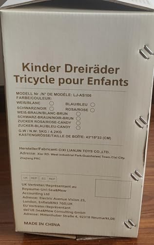 KORIMEFA Toddler Trike Tricycle for 1 2 3 years old with Push Handle, 5 in 1 Balance Bike Bicycle, Baby Infant Ride on Toy for Boys and Girls, Indoor Outdoor Gift Idea