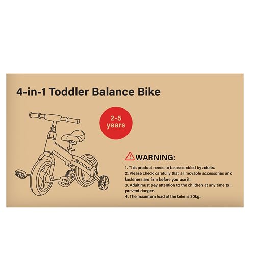 UBRAVOO Balance Bike for 2-5 Years Old Boys&Girls, 12 Inch 4-in-1 Toddler Walking Bicycle with Detachable Training Wheels & Pedals(JL102, Blue)