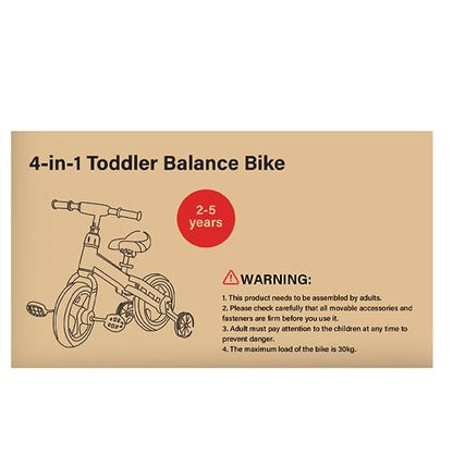 UBRAVOO Balance Bike for 2-5 Years Old Boys&Girls, 12 Inch 4-in-1 Toddler Walking Bicycle with Detachable Training Wheels & Pedals(JL102, Blue)