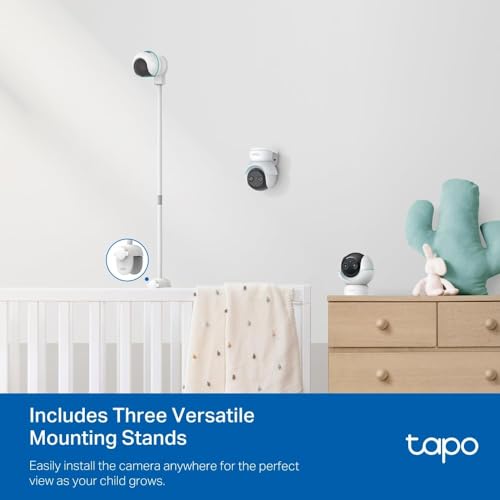 Tapo C840 2K 4MP dual-lens baby monitor with indoor security camera, night vision, AI detection, and smart home compatibility.