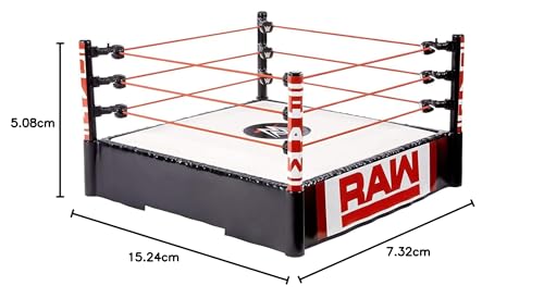 WWE MATTEL GDB87 WWE RAW Superstar Ring with Authentic Decoration, Multi-Colour, 14 Inch