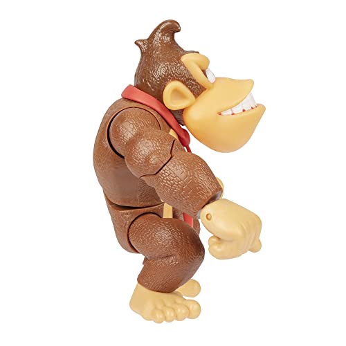 Super Mario brand Donkey Kong action figure, 6-inch tall, posable for play and display, suitable for kids and collectors.