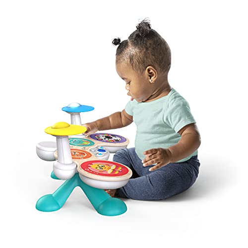 Baby Einstein Together in Tune Drums toddler musical toy with wooden drums and magic touch buttons, safe wireless design for ages 12 months+