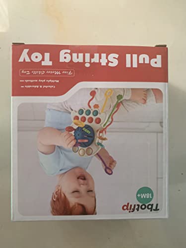 Tbotfip Montessori Toys, Silicone Pull String Activity Toy, Sensory Toys for Toddlers, Travel Toys for Babies, Early Development Baby Toys Fine Motor Skills Toys for 18+ Months