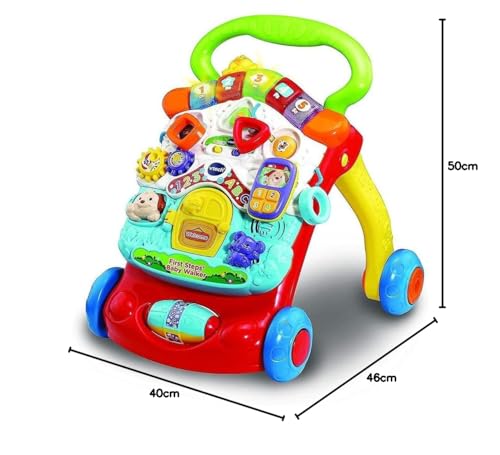 VTech First Steps Baby Walker | Push Along Walker Baby Toy with Shapes, Sounds, Music, Phrases, Pretend Play and More | Suitable for Babies from 6 Months, 1, 2 & 3 Year Olds, Boys & Girls