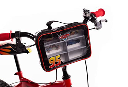 Huffy Disney Cars 14 inch Kids Bike + Stabilisers For Boys or Girls 4-6 Years - Lightning McQueen Styling, Red