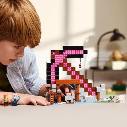 LEGO Minecraft The Pickaxe Mine - Interactive Building Toy - incl. Alex, Miner and Stray Spider Jockey Figures - Collectible Gamer Gift for 8+ Year Old Boys & Girls - 21277