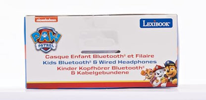 LEXIBOOK - Paw Patrol - 2-in-1 Bluetooth Headphones for Kids, stereo Wireless Wired, Kids safe for Boys Girls, Foldable, Adjustable, blue/red, HPBT010PA