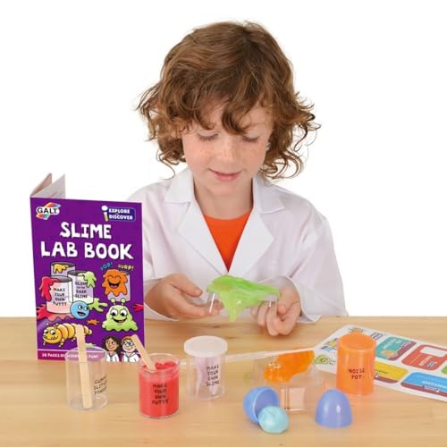 Galt Slime Lab science kit for kids, featuring colorful slime ingredients and tools for fun educational slime-making activities.