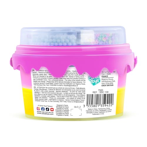 Multicolour slime bucket from So Slime Mix'in with decorations, featuring three vibrant slime colors for kids aged 6+ by Canal Toys.