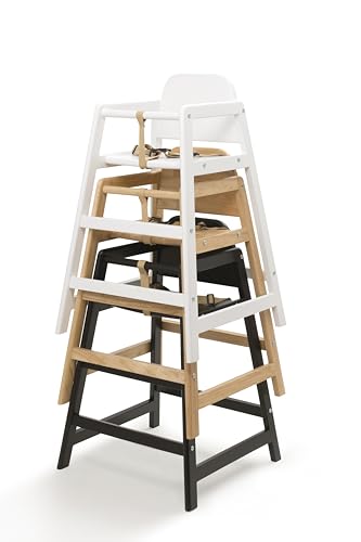 Safetots Two Pack of Simply Stackable Wooden High Chairs, Black, Highchairs for Baby and Toddler, Stylish and Practical, Baby Highchairs for Your Home or Space Saving High Chairs for Restaurant