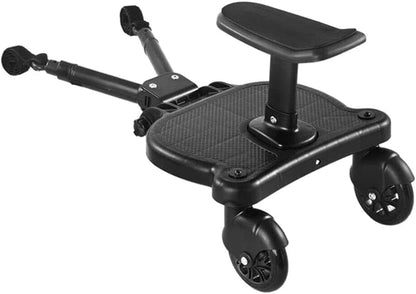 Buggy Stroller Board with Seat Pram Pushchair Stroller Board Pram Accessory Attachment for Kids with Double Clip for Extra Safety