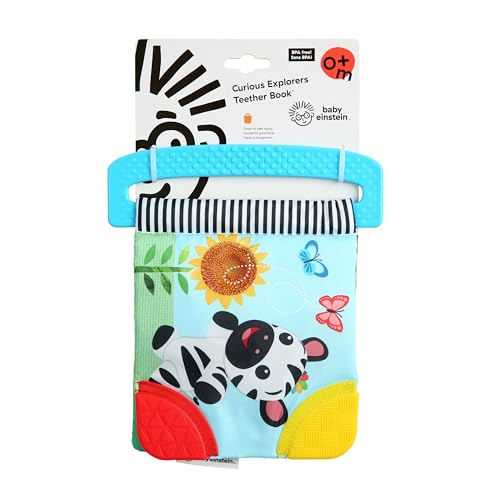 Baby Einstein Curious Explorers Teether Book Take-Along Toy, Ages Newborn +