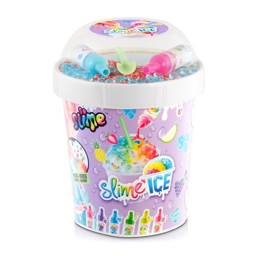 Colorful slime ice mega cup from C Toys So Slim DIY set with fragrance dyes, spoon, and decorations for creative slime making.