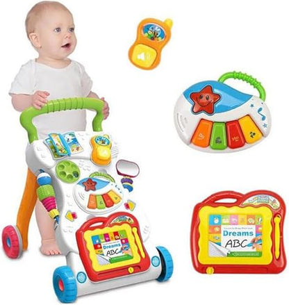 M.J COMFY-LIFE baby walker with colorful music and activity features, designed for first steps and early learning development.