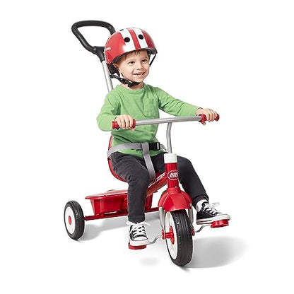 Radio Flyer 3-in-1 Stroll 'N Trike, Red Toddler Trike For 1.5-5 Years Old