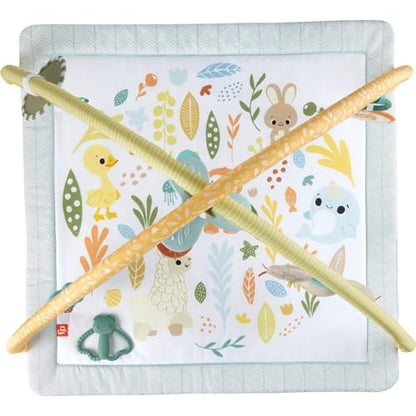 Fisher-Price Baby Playmat Simply Senses newborn gym with colorful mobile and sensory toys for developmental play for ages 0+ months