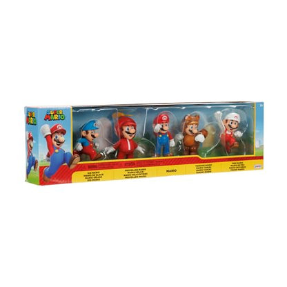 Set of five Nintendo Super Mario figures, including Mario, each approximately 6.5 cm tall, featuring colorful Super Mario character designs.