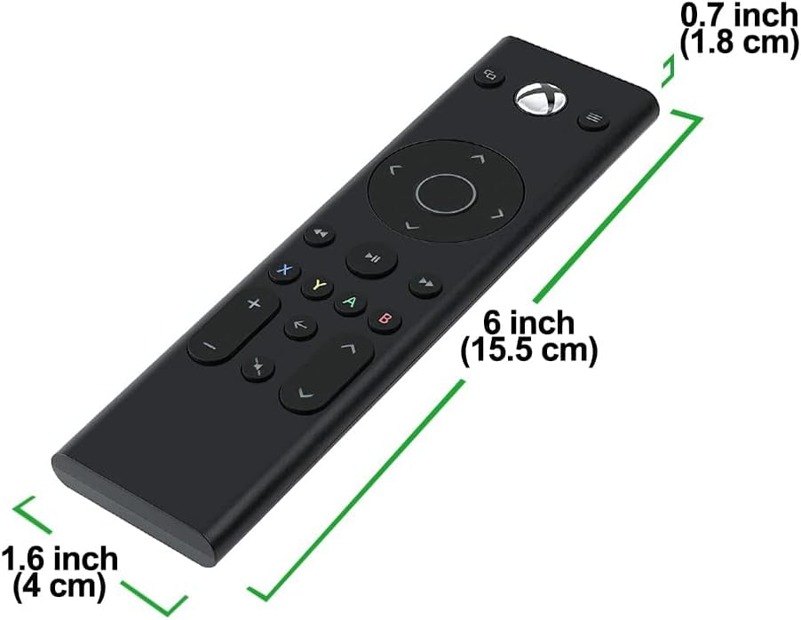 Plauduct media remote control for Xbox One, Xbox Series X|S consoles, with buttons for TV, media, and game system control