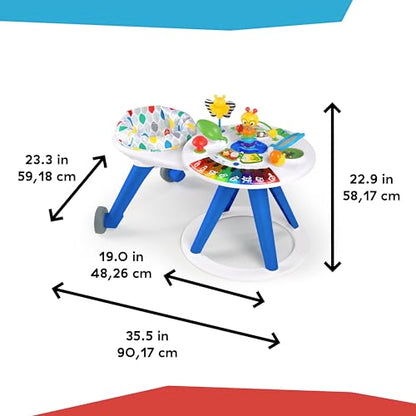 Baby Einstein Around We Grow 4-in-1 baby walker and activity center with colorful toys and adjustable features for infants 6 months and up.