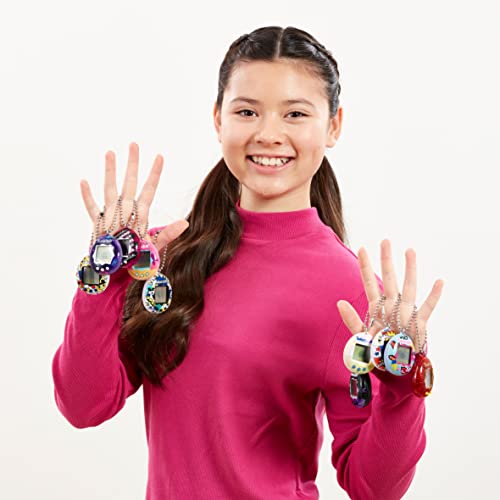 TAMAGOTCHI Bandai Original Pink Glitter Shell Original Cyber Pet 90s Adults And Kids Toy With Chain | Retro Virtual Pets Are Great Boys And Girls Toys Or Gifts For Ages 8+