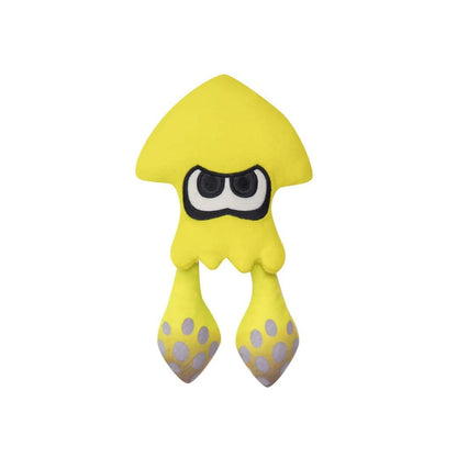 Yellow Squid plush toy from Splatoon 3 by San-ei, soft and cuddly Nintendo character plush for fans and collectors.