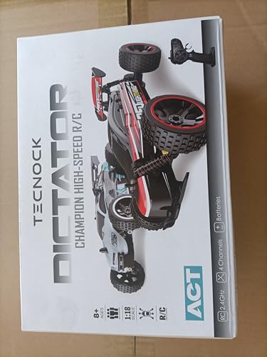 Tecnock RC Car Remote Control Car for Kids, 1:18 High Speed 20 KM/H 2WD RC Buggy, 2.4GHz Off Road Racing with Rechargeable Batteries, Toys Gift for Boys and Girls