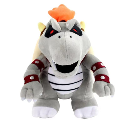 Grey Koopa plush toy from MASINIES, 25cm soft stuffed animal resembling a standing dragon or Bowser character.