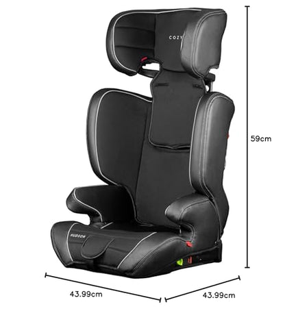 Cozy N Safe Hudson,25KG 5-Point Integral Harness, Group 1/2/3 9-36kg, 9 Months to 12 Yrs, ISOFix & Top Tether, Side Impact Protection, Adjustable Headrest, Forward Facing, Child/Toddler Car Seat