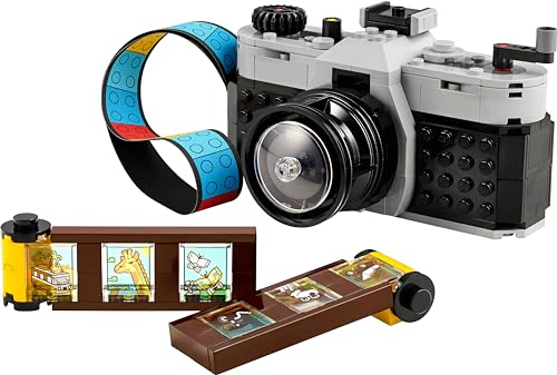 LEGO Creator 3in1 Retro Camera toy, transforming into a video camera and TV set, ideal for kids' creative play and decor.