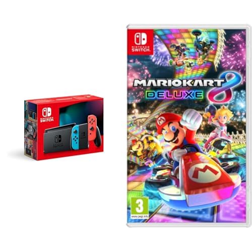 Nintendo Switch (Neon Red/Neon blue) & Mario Kart 8 Deluxe (Switch)