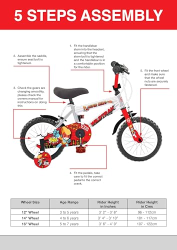 Wildtrak - 14 Inch Bike for Children 3-5 Years Old with Training Wheels - White and Blue