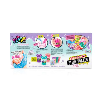 Assorted colored So Slime SSC 003 Shakers 3 Pack by Canal Toys, featuring small slime containers with shaker lids.