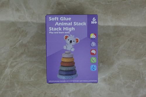 LEADSTAR Stacking Baby Toys Silicone, Lion Sensory Stacker Circles Teething Baby Toy 6 to 12 months, Early Development & Activity Toddler Toys, Silicone Soft Teething Toy, Stacking Toys-7PCS