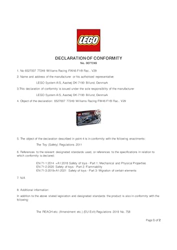 LEGO Speed Champions Williams Racing FW46 F1 race car toy with collectible driver minifigure, ideal for motorsport fans.