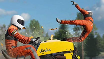 Wreckfest PS5 game case featuring racing cars and demolition derby scenes, designed by THQ Nordic.