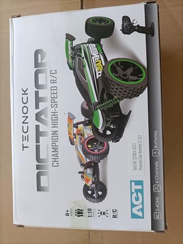 Tecnock RC Car Remote Control Car for Kids, 1:18 High Speed 20 KM/H 2WD RC Buggy, 2.4GHz Off Road Racing with Rechargeable Batteries, Toys Gift for Boys and Girls