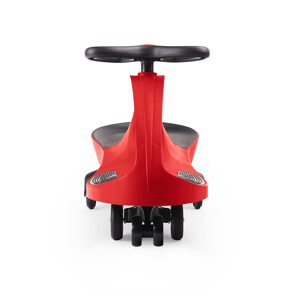 Didicar Fiery Red Ride On Wiggle Car for kids showing seat, steering wheel, and colorful design for indoor and outdoor play.