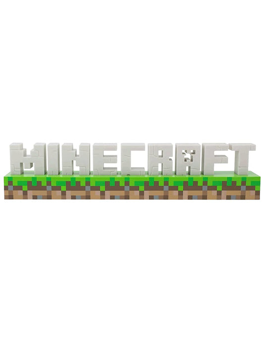 Minecraft Logo Light - Officially Licensed Merchandise, 2 Light Modes, Battery or USB Operated, Bedroom or Game Room Decor for Gamers | Paladone, White/Brown/Green
