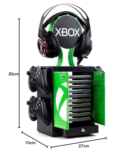Numskull Games Official Xbox gaming locker with game disk holder, featuring a colorful, compact storage solution for Xbox game discs.