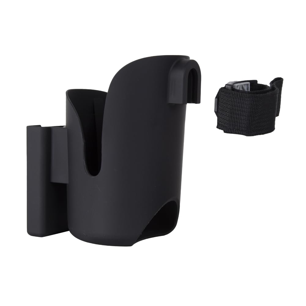 Kiddies Kingdom Amana 2-in-1 stroller cup and mobile holder with adjustable ball joint, easy to install on universal prams.
