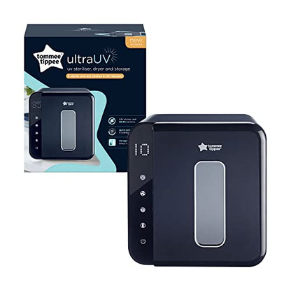 Tommee Tippee Ultra UV Steriliser, Dryer and Storage, Black, for Baby Bottles and Accessories, Steam-Free to Kill Viruses^ and 99.9% of Harmful Bacteria
