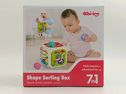 AiTuiTui Montessori Toys for 2 Year Old Boys Girls, 7 in 1 Baby Sensory Toys for 18 Months 2st Birthday Gifts Shape Sorter Activity Stacking Easter Basket Stuffers for Autism Toddlers